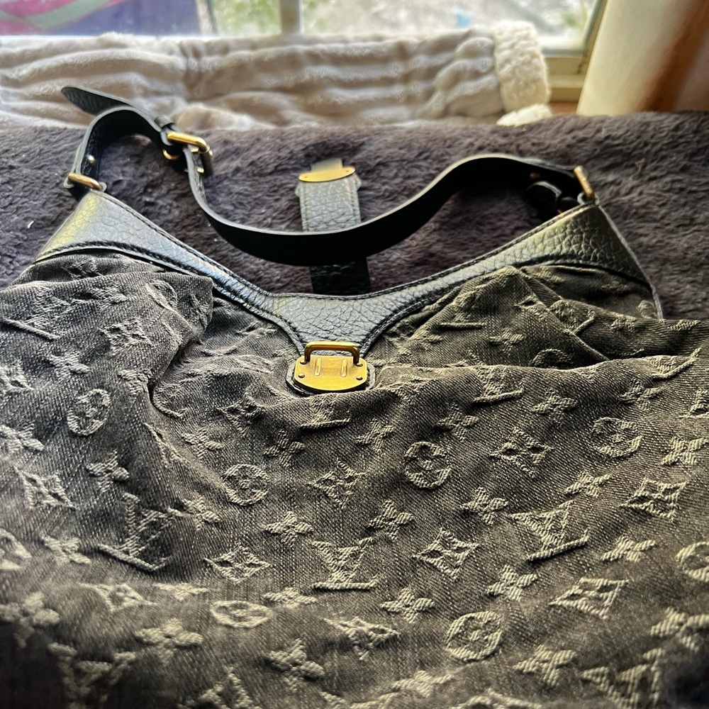 Louis Vuitton Black and Gold denim Bag